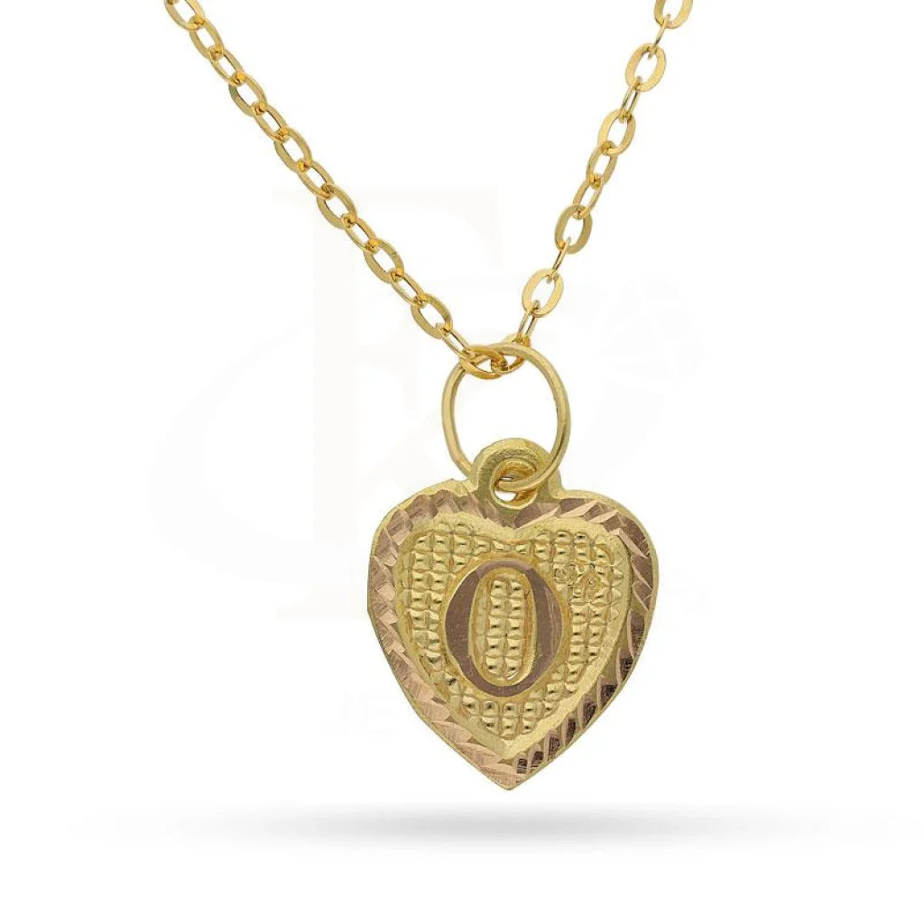 Gold Necklace (Chain With Alphabet Pendant) 18Kt - Fkjnkl1452 O Necklaces