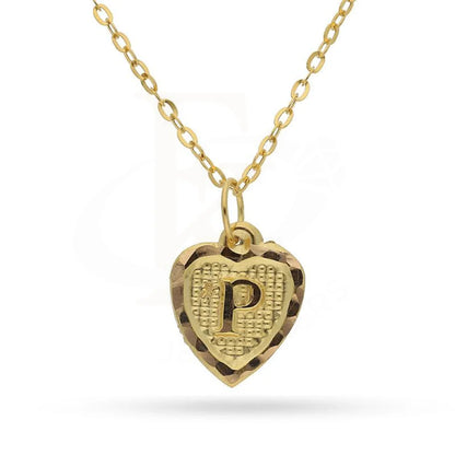 Gold Necklace (Chain With Alphabet Pendant) 18Kt - Fkjnkl1452 P Necklaces