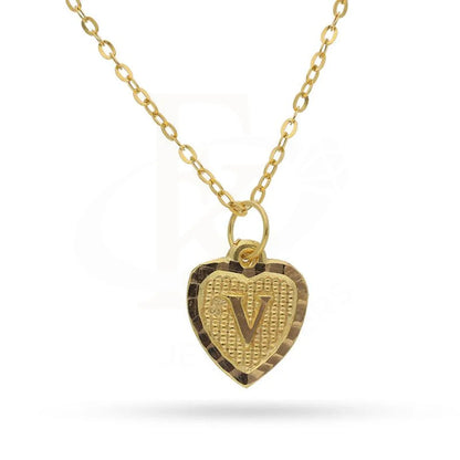Gold Necklace (Chain With Alphabet Pendant) 18Kt - Fkjnkl1452 V Necklaces