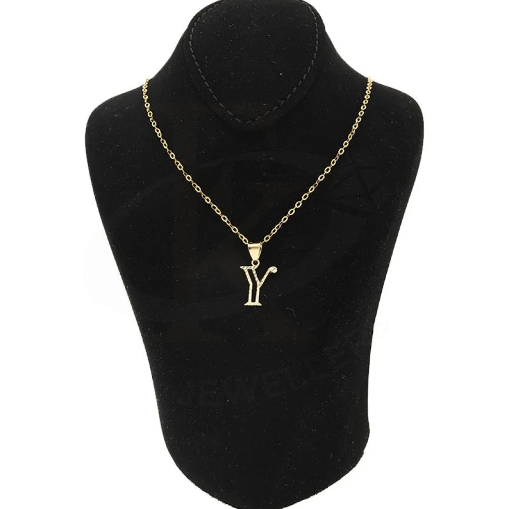 Gold Necklace (Chain With Alphabet Pendant) 18Kt - Fkjnkl1626 Necklaces