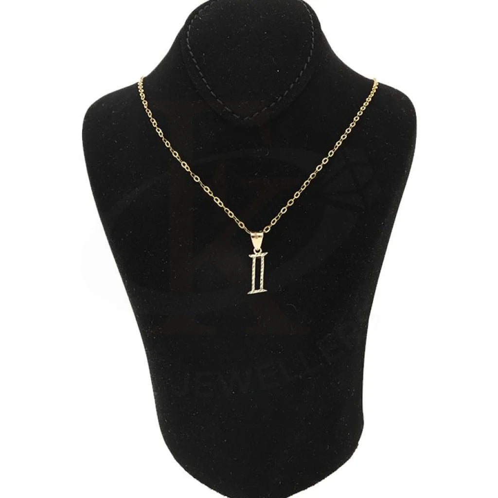 Gold Necklace (Chain With Alphabet Pendant) 18Kt - Fkjnkl1626 Necklaces