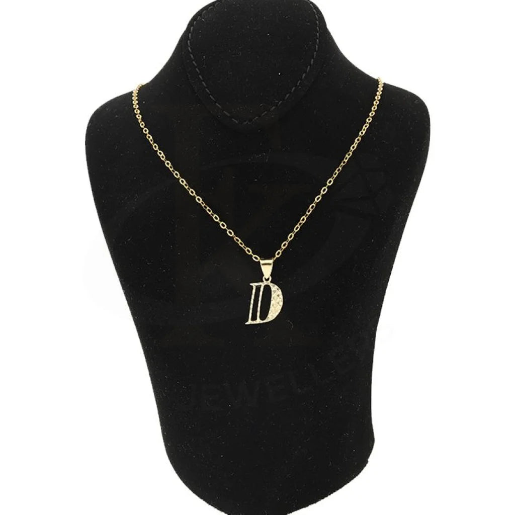 Gold Necklace (Chain With Alphabet Pendant) 18Kt - Fkjnkl1626 Necklaces