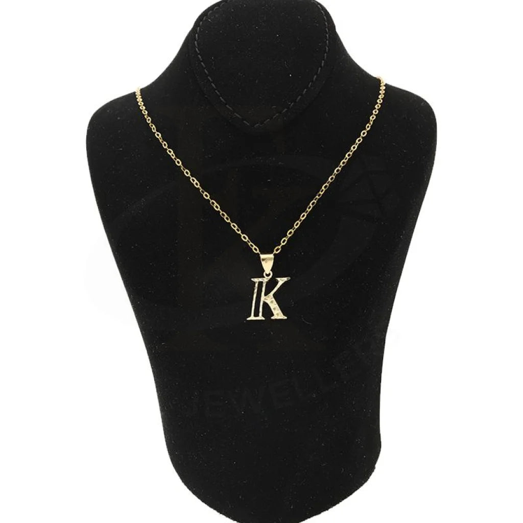 Gold Necklace (Chain With Alphabet Pendant) 18Kt - Fkjnkl1626 Necklaces