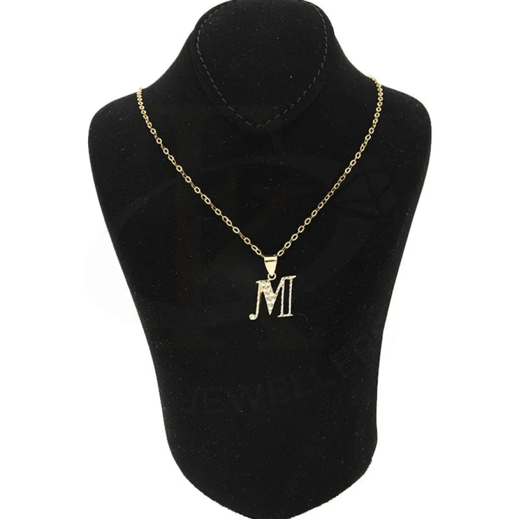 Gold Necklace (Chain With Alphabet Pendant) 18Kt - Fkjnkl1626 Necklaces