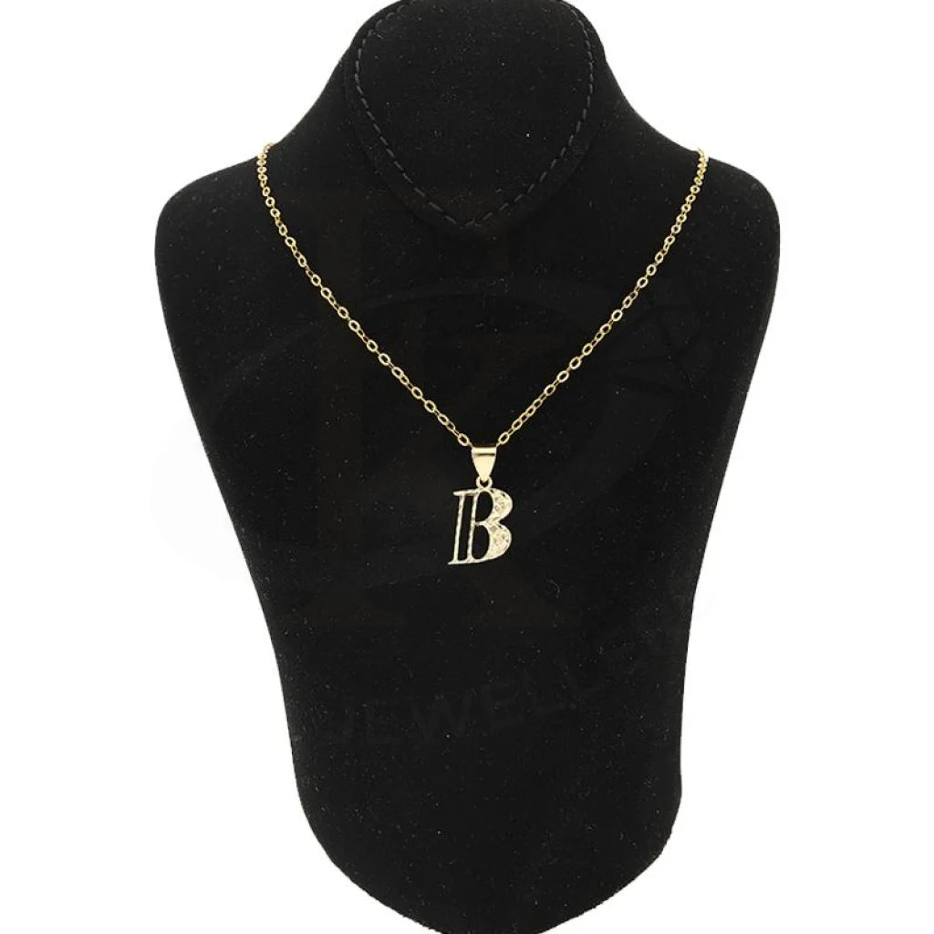 Gold Necklace (Chain With Alphabet Pendant) 18Kt - Fkjnkl1626 Necklaces