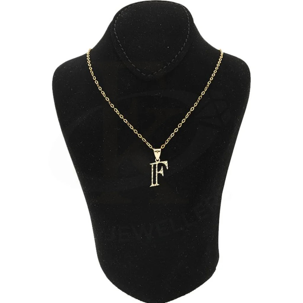 Gold Necklace (Chain With Alphabet Pendant) 18Kt - Fkjnkl1626 Necklaces