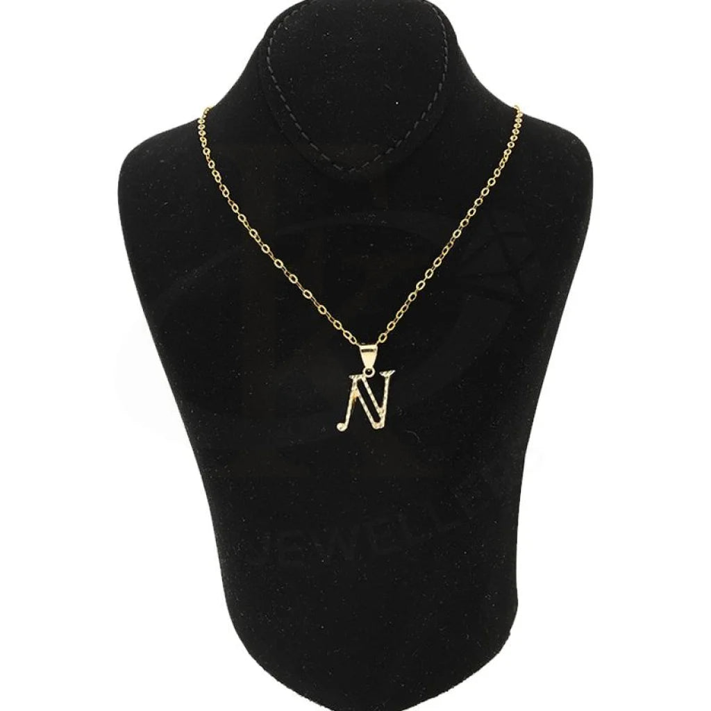 Gold Necklace (Chain With Alphabet Pendant) 18Kt - Fkjnkl1626 Necklaces