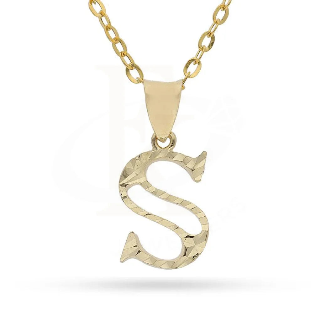 Gold Necklace (Chain With Alphabet Pendant) 18Kt - Fkjnkl1626 S / 1.450 Grams Necklaces