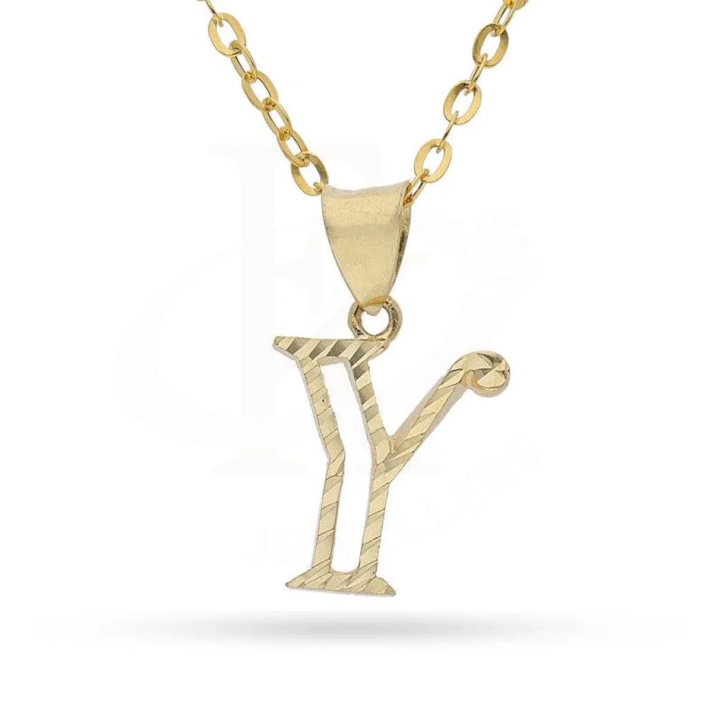 Gold Necklace (Chain With Alphabet Pendant) 18Kt - Fkjnkl1626 Y / 1.450 Grams Necklaces