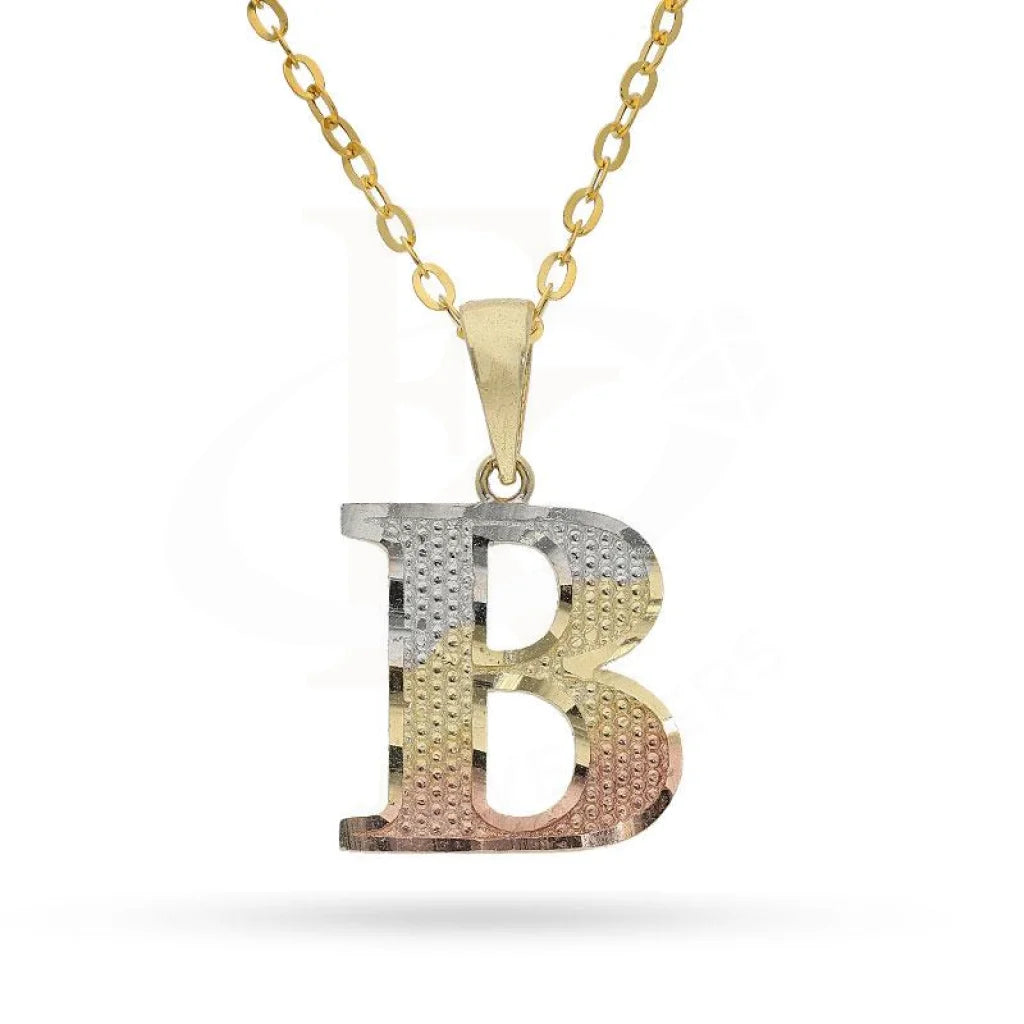 Gold Necklace (Chain With Alphabet Pendant) 18Kt - Fkjnkl1790 B / 2.000 Grams Necklaces