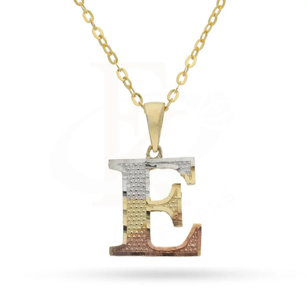 Gold Necklace (Chain With Alphabet Pendant) 18Kt - Fkjnkl1790 E / 2.050 Grams Necklaces