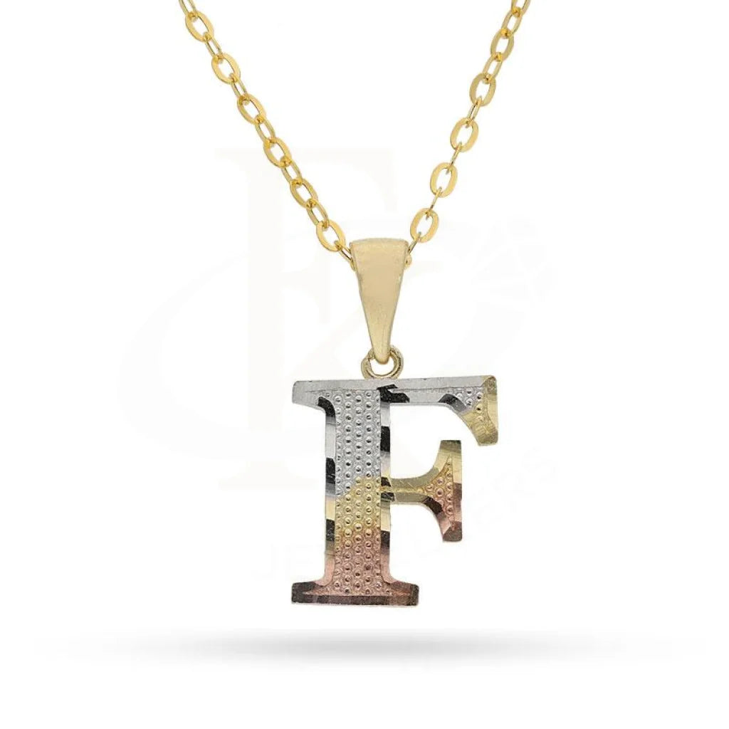 Gold Necklace (Chain With Alphabet Pendant) 18Kt - Fkjnkl1790 F / 1.700 Grams Necklaces