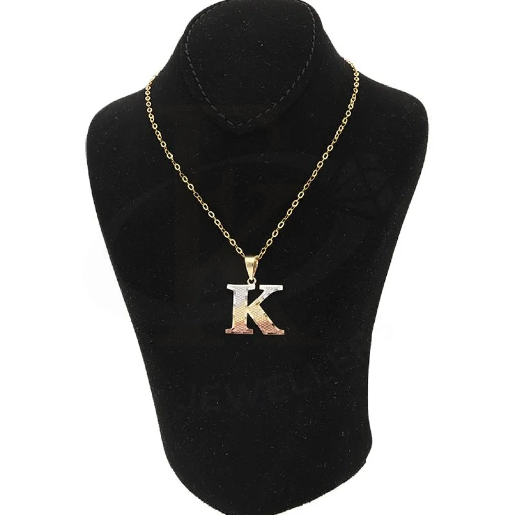 Gold Necklace (Chain With Alphabet Pendant) 18Kt - Fkjnkl1790 Necklaces