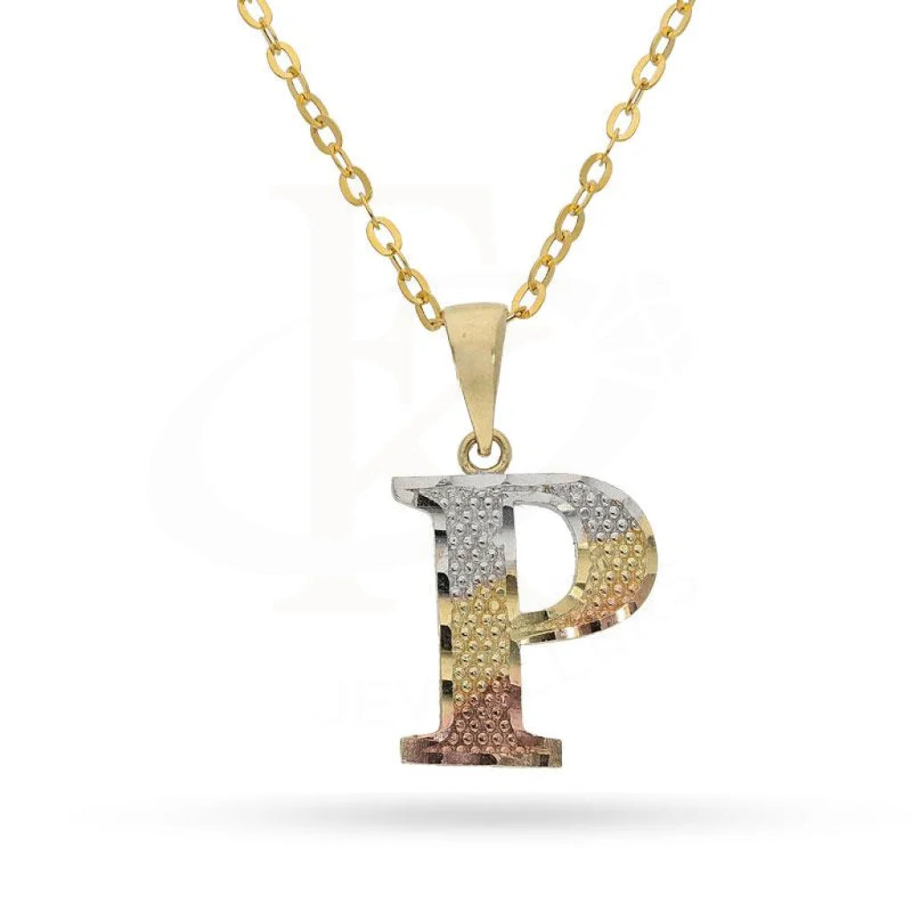 Gold Necklace (Chain With Alphabet Pendant) 18Kt - Fkjnkl1790 P / 1.950 Grams Necklaces