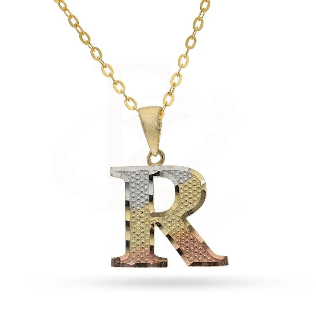 Gold Necklace (Chain With Alphabet Pendant) 18Kt - Fkjnkl1790 R / 2.150 Grams Necklaces