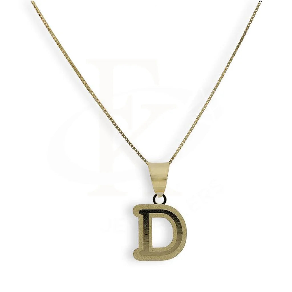 Gold Necklace (Chain With Alphabet Pendant) 18Kt - Fkjnkl18K2260 D / 1.180 Grams Necklaces