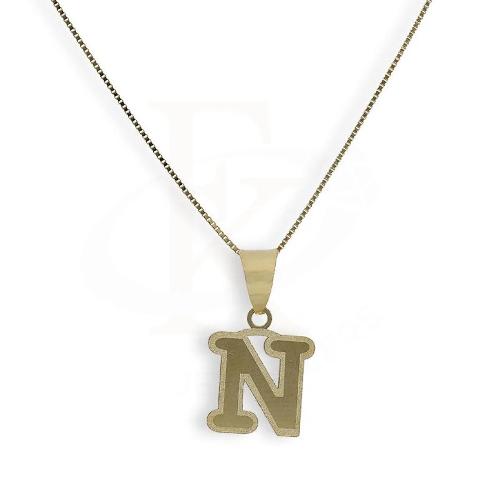 Gold Necklace (Chain With Alphabet Pendant) 18Kt - Fkjnkl18K2260 N / 1.230 Grams Necklaces