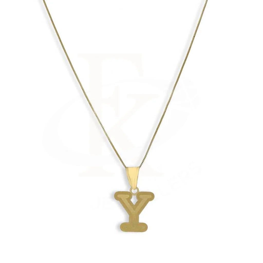 Gold Necklace (Chain With Alphabet Pendant) 18Kt - Fkjnkl18K2260 Y / 0.960 Grams Necklaces