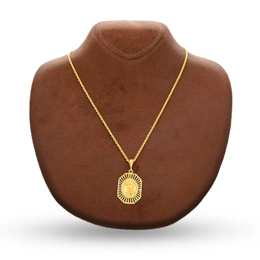 عقد ذهب (سلسلة مع قلادة الأبجدية) 21 قيراط - Fkjnkl21K2293 عقد