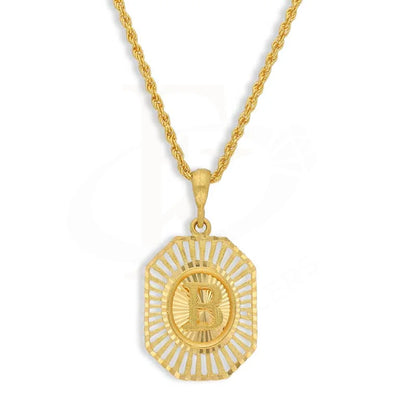 Gold Necklace (Chain With Alphabet Pendant) 21Kt - Fkjnkl21K2293 Necklaces