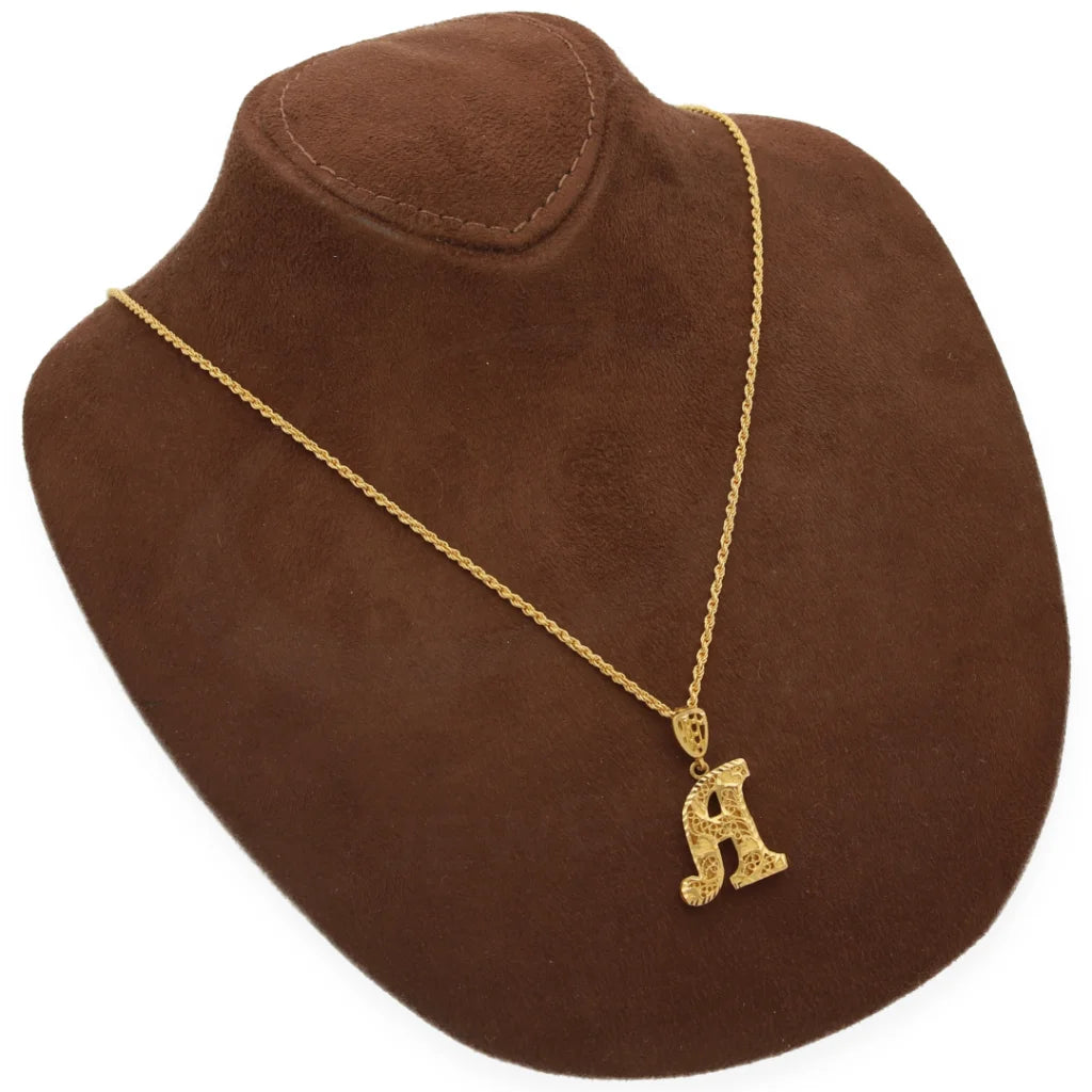 Gold Necklace (Chain With Alphabet Pendant) 21Kt - Fkjnkl21K7286 Necklaces