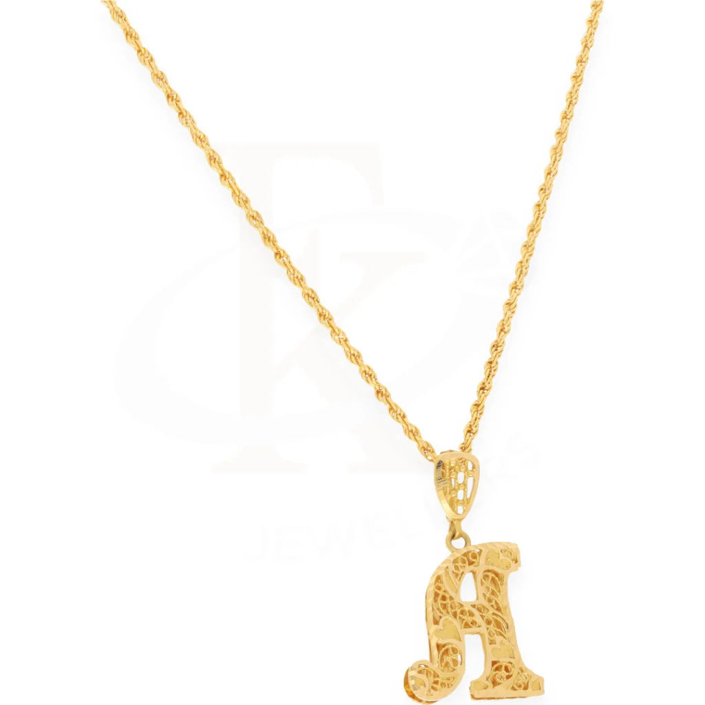 Gold Necklace (Chain With Alphabet Pendant) 21Kt - Fkjnkl21K7286 Necklaces