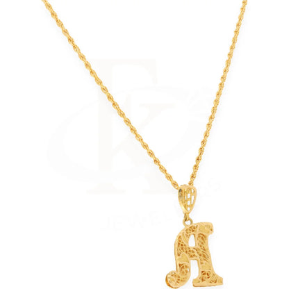 Gold Necklace (Chain With Alphabet Pendant) 21Kt - Fkjnkl21K7286 Necklaces