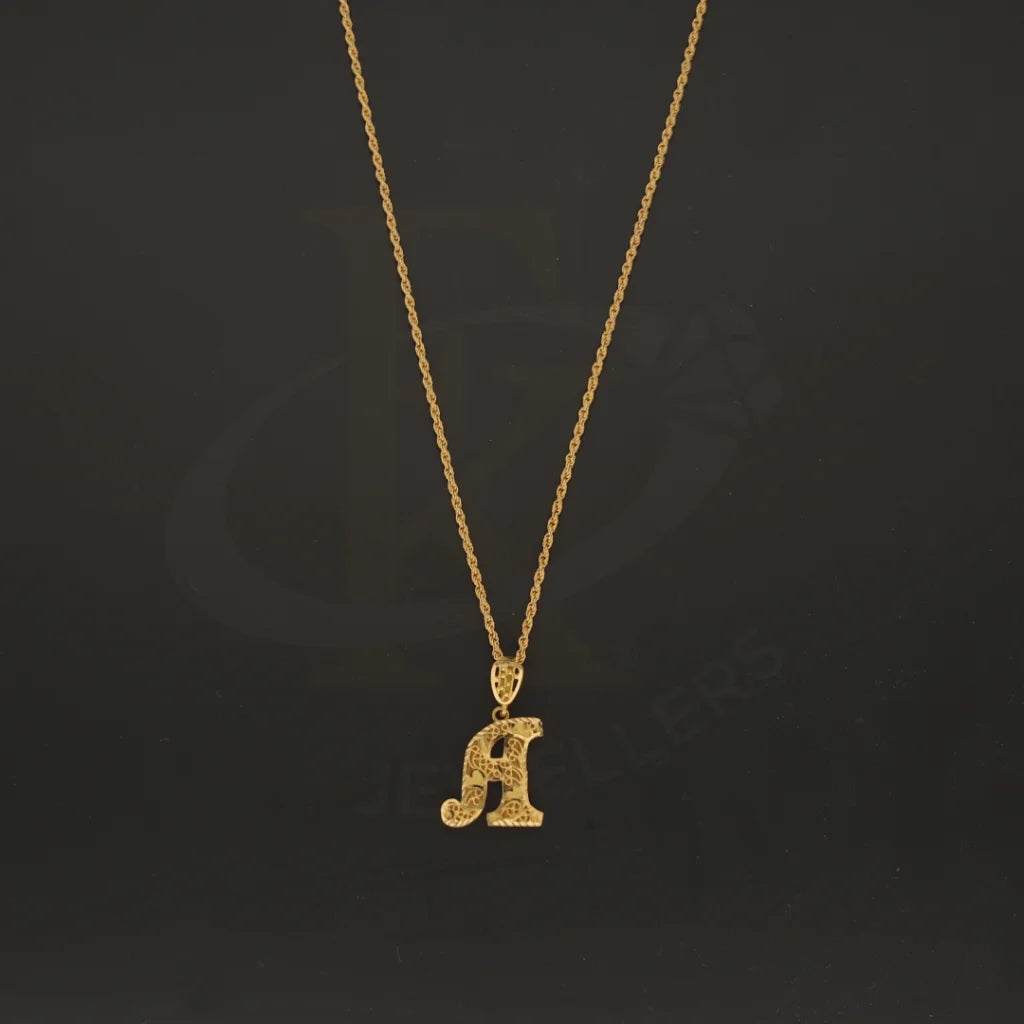 Gold Necklace (Chain With Alphabet Pendant) 21Kt - Fkjnkl21K7286 Necklaces