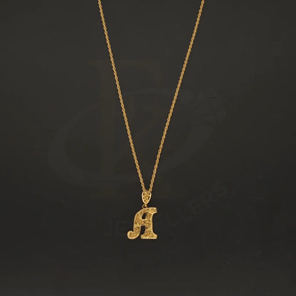 Gold Necklace (Chain With Alphabet Pendant) 21Kt - Fkjnkl21K7286 Necklaces