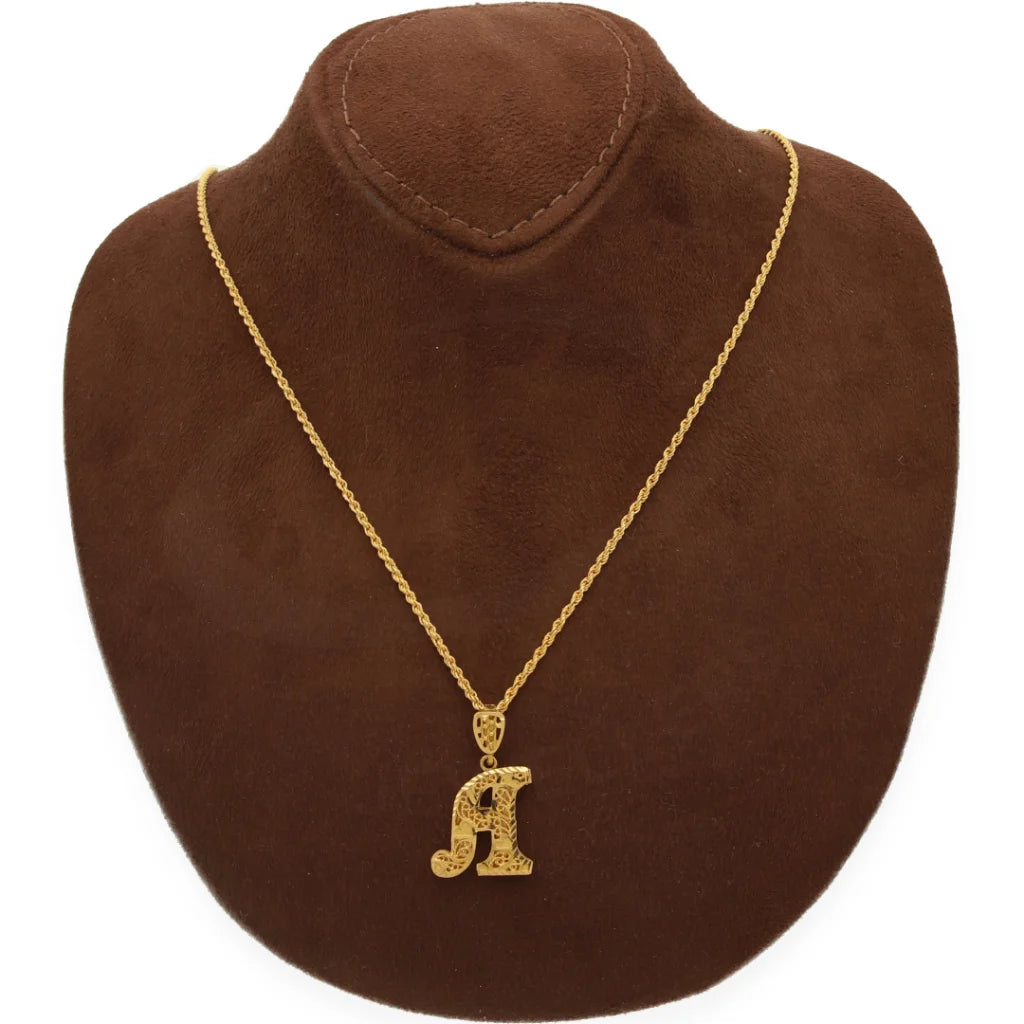 Gold Necklace (Chain With Alphabet Pendant) 21Kt - Fkjnkl21K7286 Necklaces