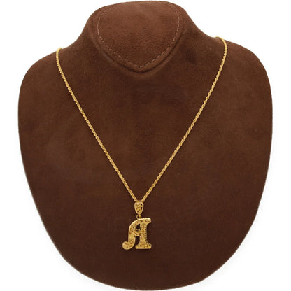 Gold Necklace (Chain With Alphabet Pendant) 21Kt - Fkjnkl21K7286 Necklaces