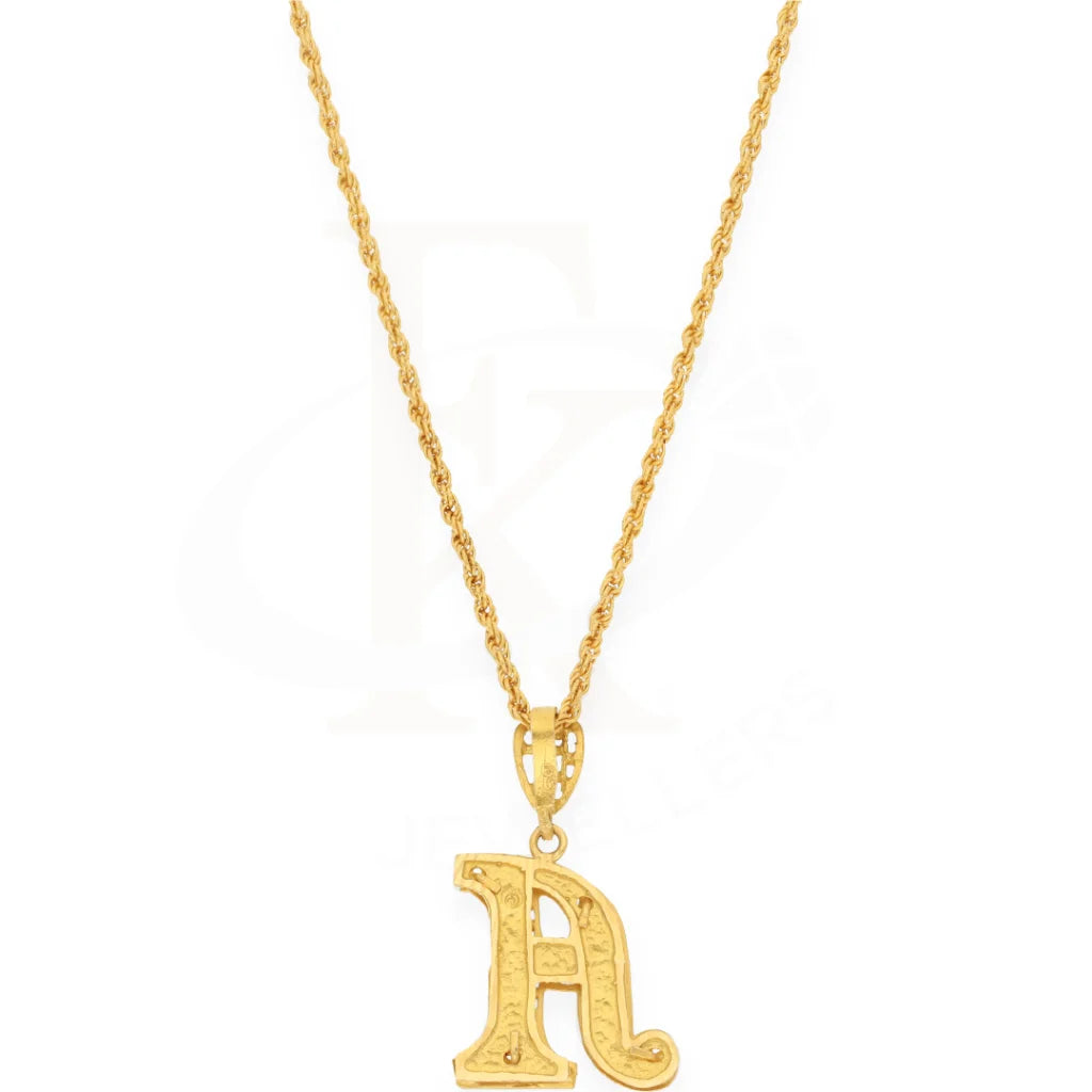 Gold Necklace (Chain With Alphabet Pendant) 21Kt - Fkjnkl21K7286 Necklaces