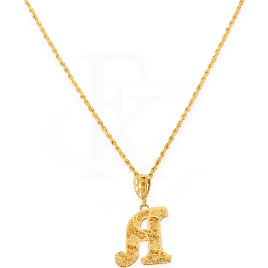 Gold Necklace (Chain With Alphabet Pendant) 21Kt - Fkjnkl21K7286 Necklaces