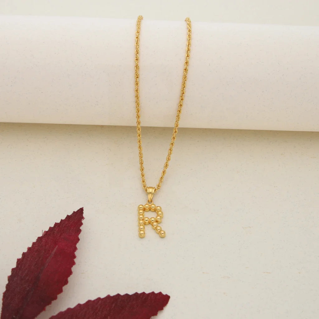 Gold Necklace (Chain With Alphabet Pendant) 21Kt - Fkjnkl21K7536 Necklaces