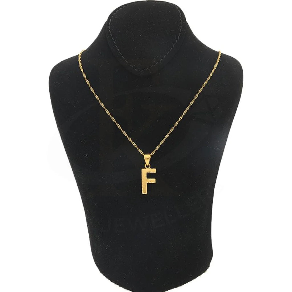 Gold Necklace (Chain With Alphabet Pendant) 22Kt - Fkjnkl1845 Necklaces