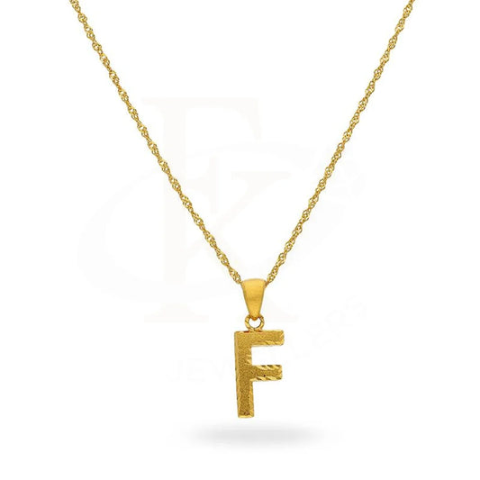 Gold Necklace (Chain With Alphabet Pendant) 22Kt - Fkjnkl1845 Necklaces