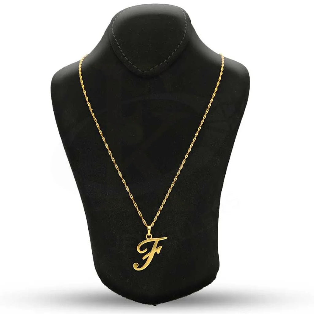 Gold Necklace (Chain With Alphabet Pendant) 22Kt - Fkjnkl22K2727 F / 3.000 Grams Necklaces