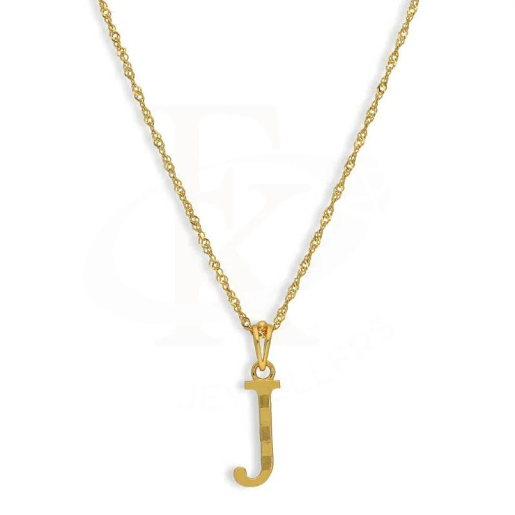 Gold Necklace (Chain With Alphabet Pendant) 22Kt - Fkjnkl22K2729 J / 2.360 Grams Necklaces