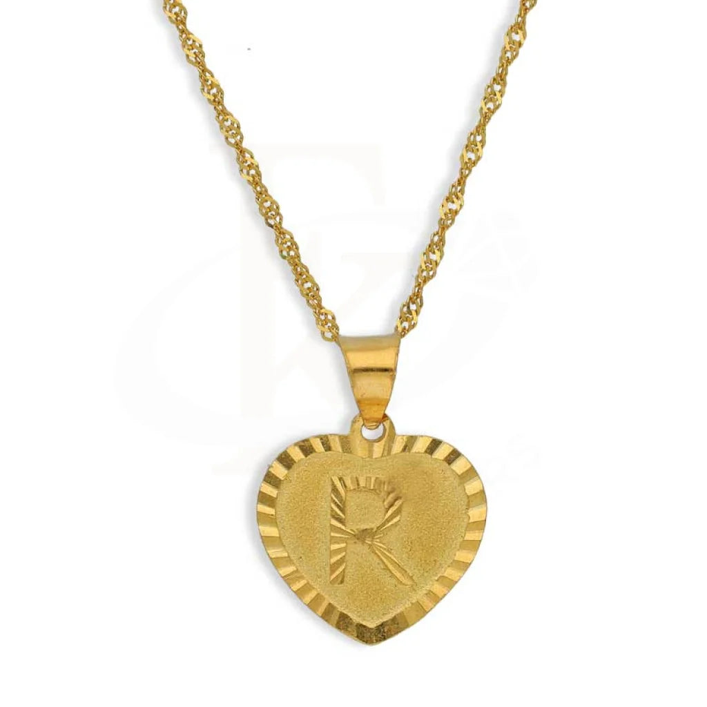 Gold Necklace (Chain With Alphabet Pendant) 22Kt - Fkjnkl22K2732 R / 2.630 Grams Necklaces