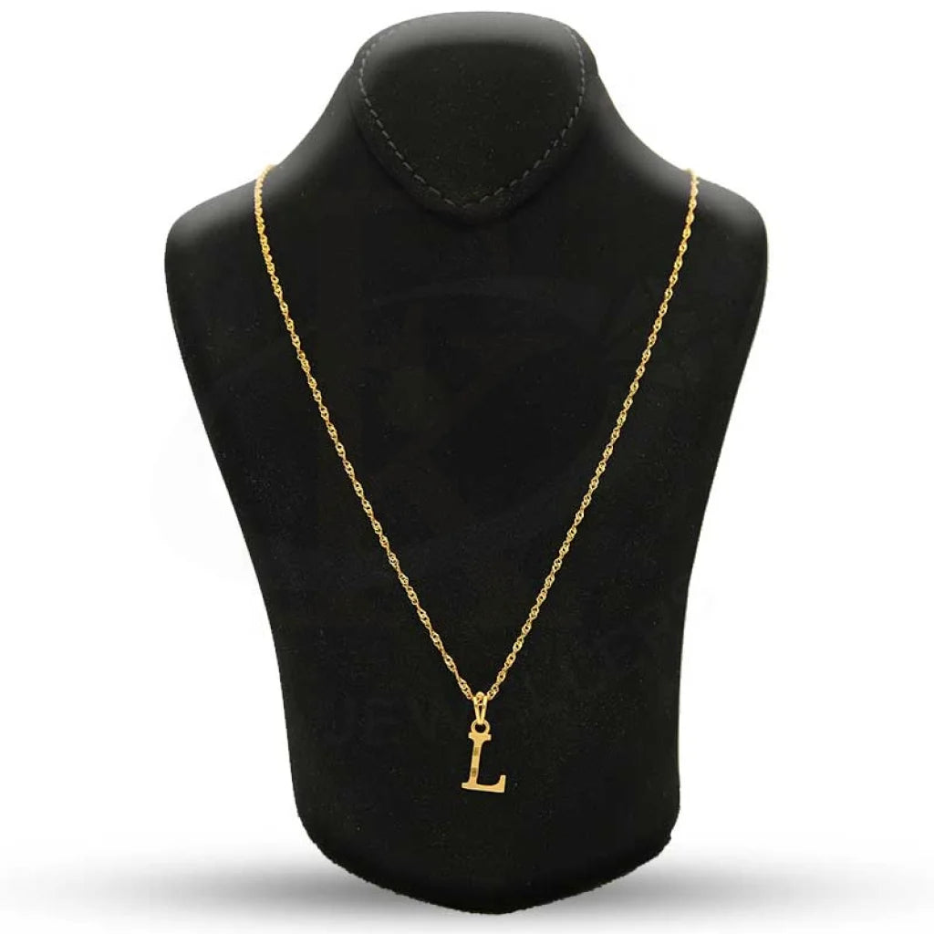 Gold Necklace (Chain With Alphabet Pendant) 22Kt - Fkjnkl22K2733 Necklaces