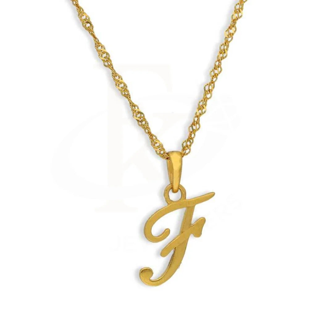 Gold Necklace (Chain With Alphabet Pendant) 22Kt - Fkjnkl22K2734 F / 2.340 Grams Necklaces