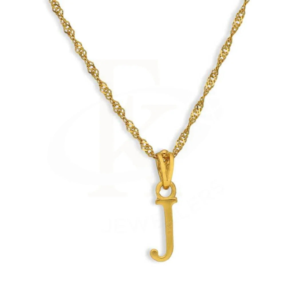 Gold Necklace (Chain With Alphabet Pendant) 22Kt - Fkjnkl22K2734 J / 2.000 Grams Necklaces