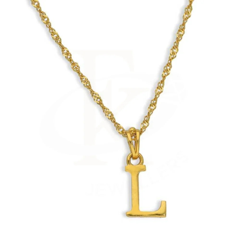 Gold Necklace (Chain With Alphabet Pendant) 22Kt - Fkjnkl22K2734 L / 2.110 Grams Necklaces