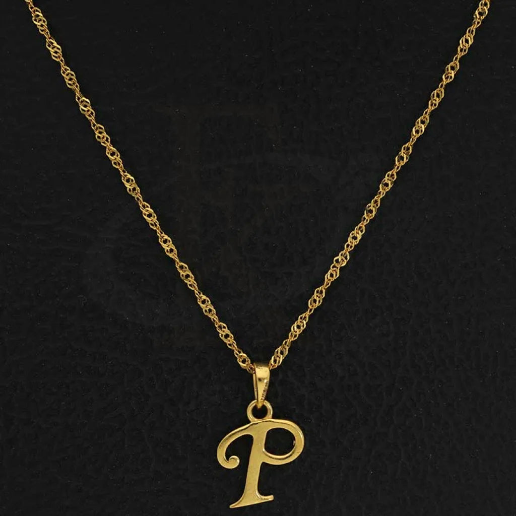 Gold Necklace (Chain With Alphabet Pendant) 22Kt - Fkjnkl22K2734 Necklaces