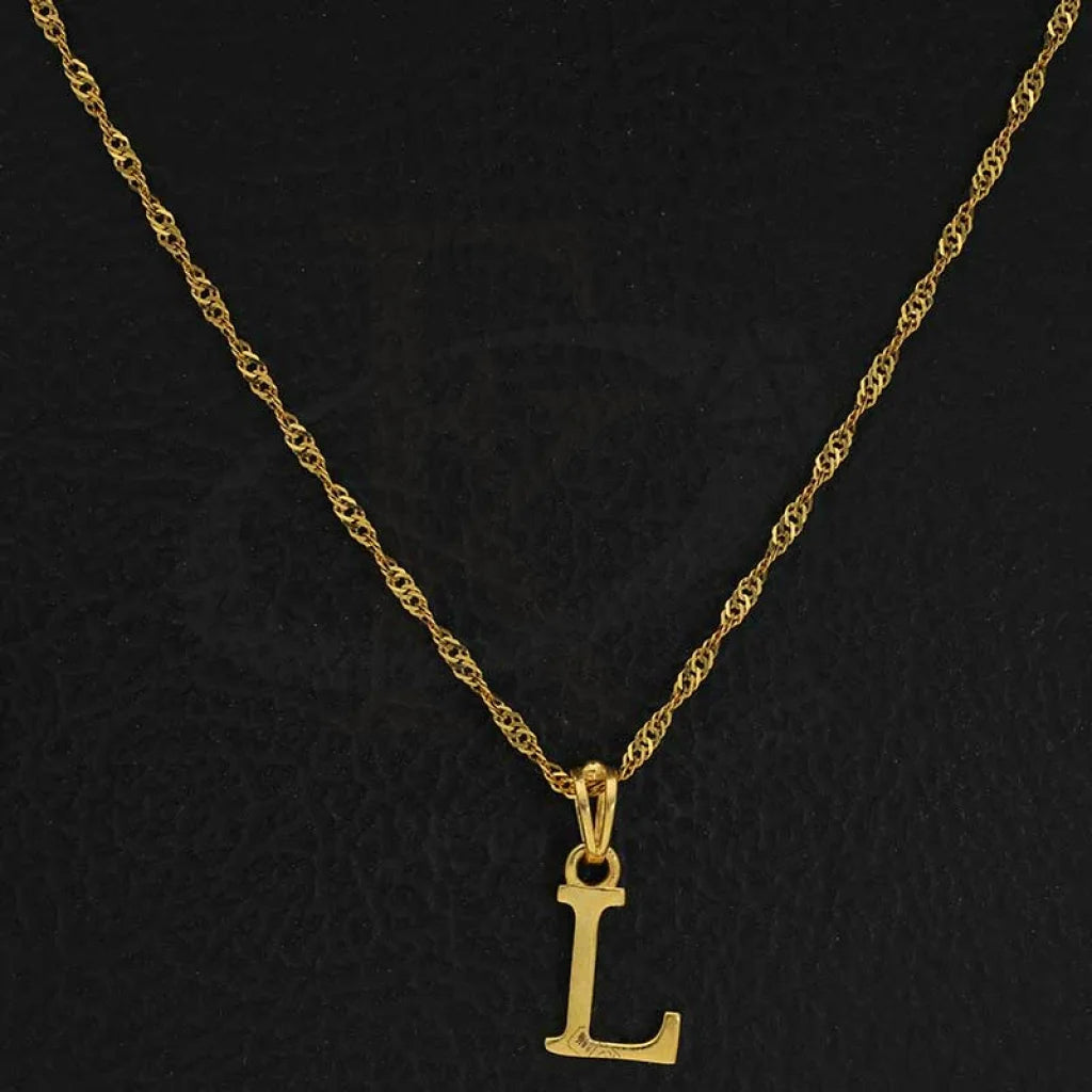 Gold Necklace (Chain With Alphabet Pendant) 22Kt - Fkjnkl22K2734 Necklaces