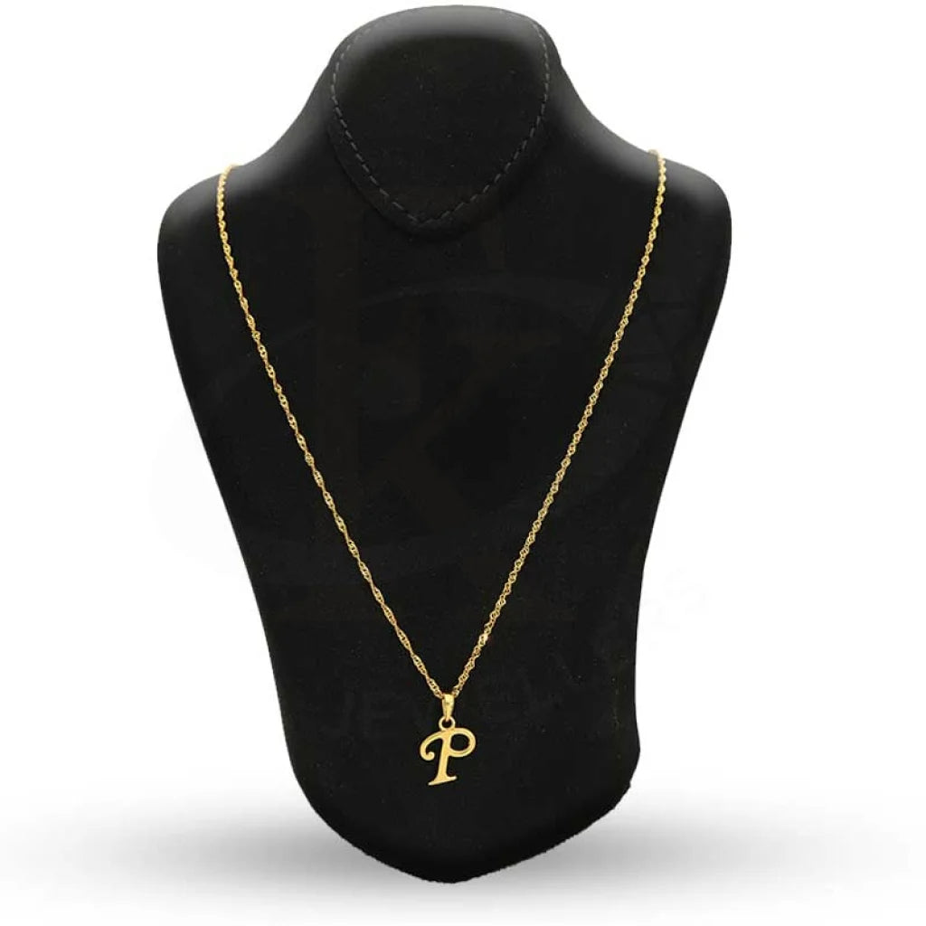 Gold Necklace (Chain With Alphabet Pendant) 22Kt - Fkjnkl22K2734 Necklaces