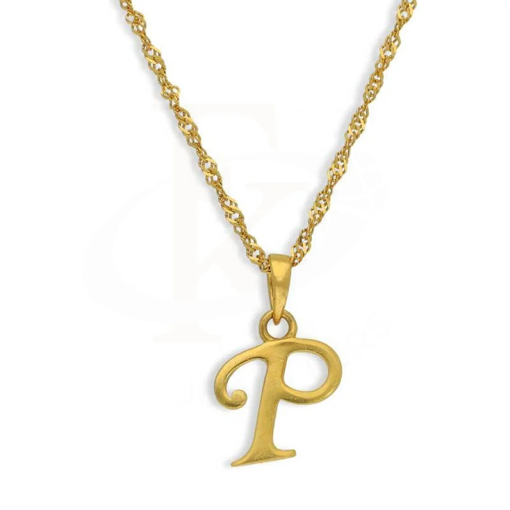 Gold Necklace (Chain With Alphabet Pendant) 22Kt - Fkjnkl22K2734 P / 2.320 Grams Necklaces