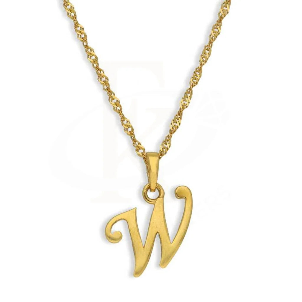 Gold Necklace (Chain With Alphabet Pendant) 22Kt - Fkjnkl22K2734 W / 2.590 Grams Necklaces