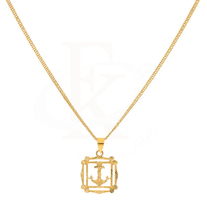 Gold Necklace (Chain With Anchor In Photo Frame Pendant) 21Kt - Fkjnkl21Km8607 Necklaces