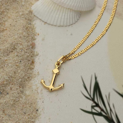 Gold Necklace (Chain With Anchor Pendant) 18Kt - Fkjnkl18K3136 Necklaces